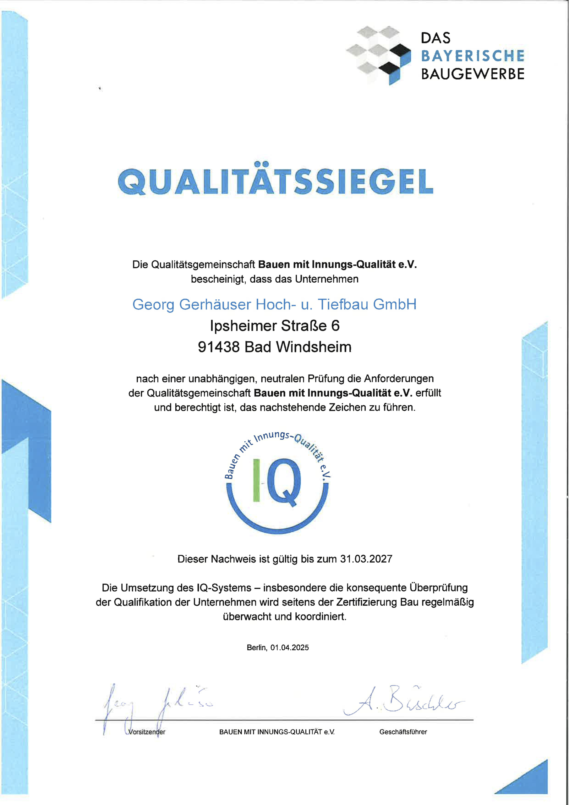 Georg Gerhäuser Hoch- & Tiefbau - IQ Siegel